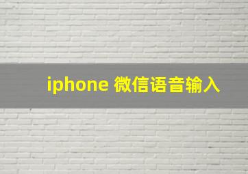 iphone 微信语音输入